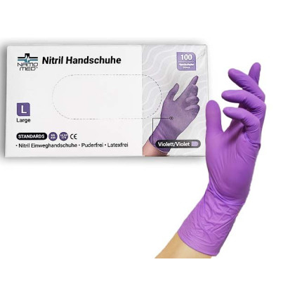Nitril-Einweghandschuhe - Violett - Gr. L - 100Stk.