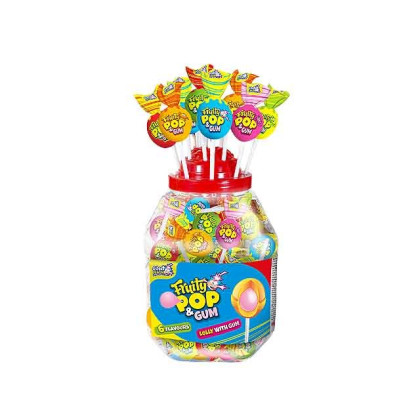 Fruity Pop Lollies - Lutscher mit Kaugummikern  - 16g