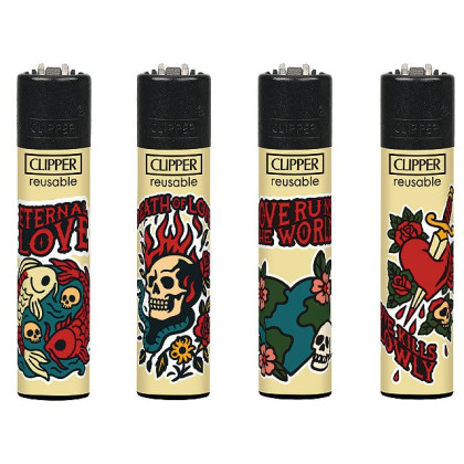 Clipper Feuerzeug "New School Skulls"