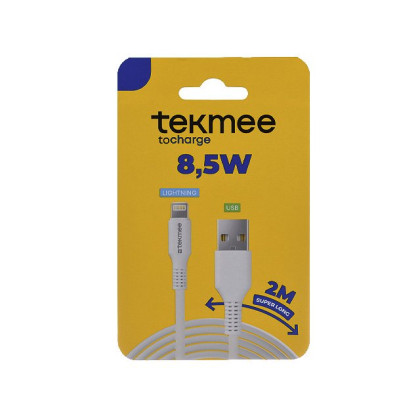 Tekmee Ladekabel USBA to IOS 8,5W - Weiß - 2m